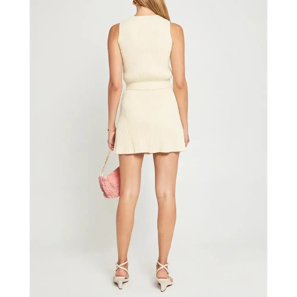 NEW, Reformation Kate Cotton Knit Two Piece in Gossamer Size XL #MD1087 - Picture 9 of 11